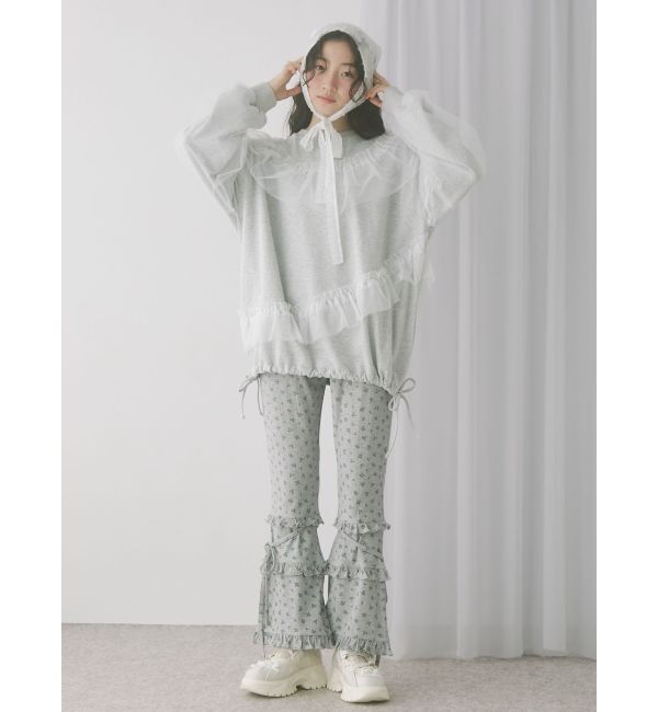 merry jenny「floralフリルリブフレアパンツ」|その他|