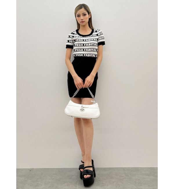 GYDA「POSH FADITAL borderニットワンピース」|ワンピース|