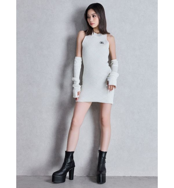 GYDA「ラメアーガイルアメスリニットワンピース」|ワンピース|