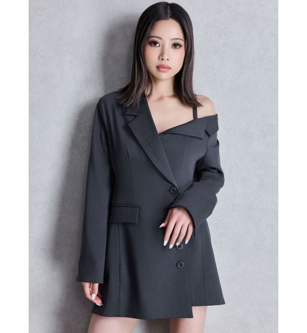 GYDA「asymmetryジャケットワンピース」|ワンピース|