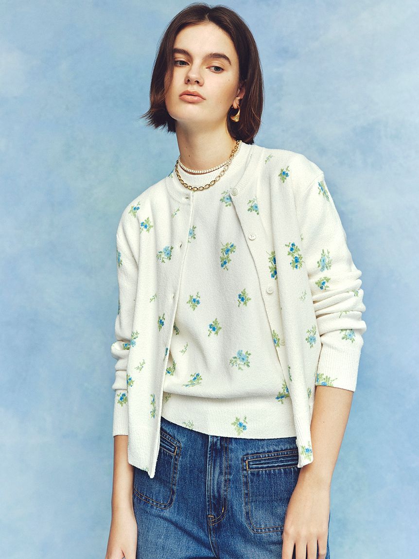 Mila Owen「フラワープリントアンサンブルカーディガン」|カーディガン|