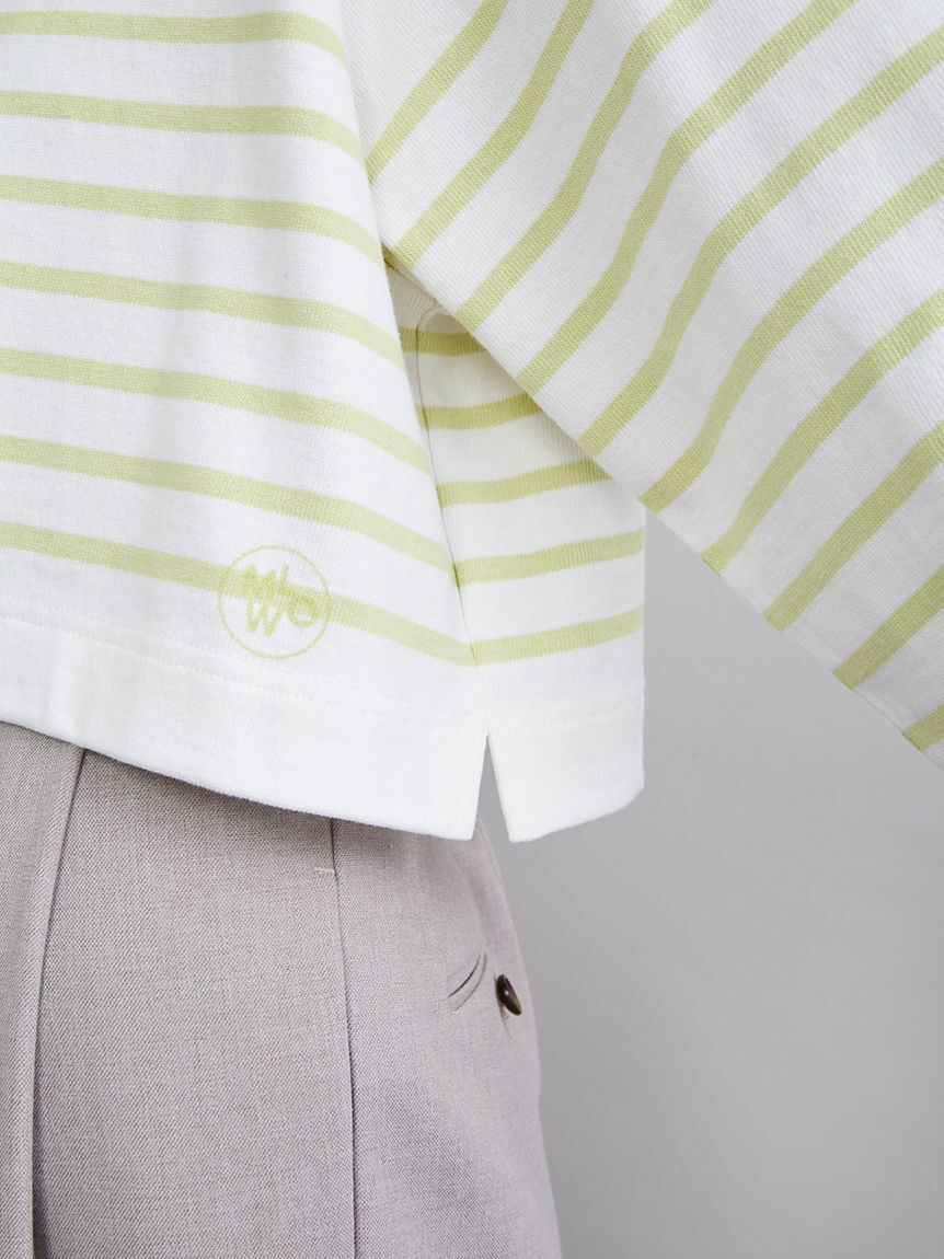 Mila Owen「ボートネック短丈パネルボーダー」|Tシャツ・カットソー|