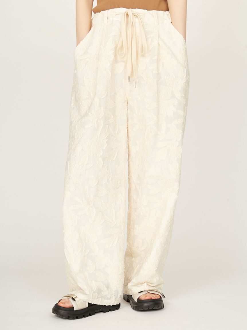 emmi atelier「ウエストギャザーワイドパンツ」|チノ|