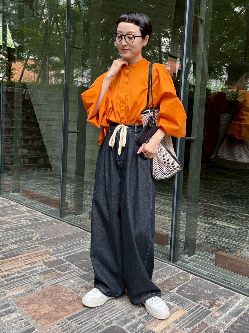 emmi atelier「ウエストギャザーワイドパンツ」|チノ|