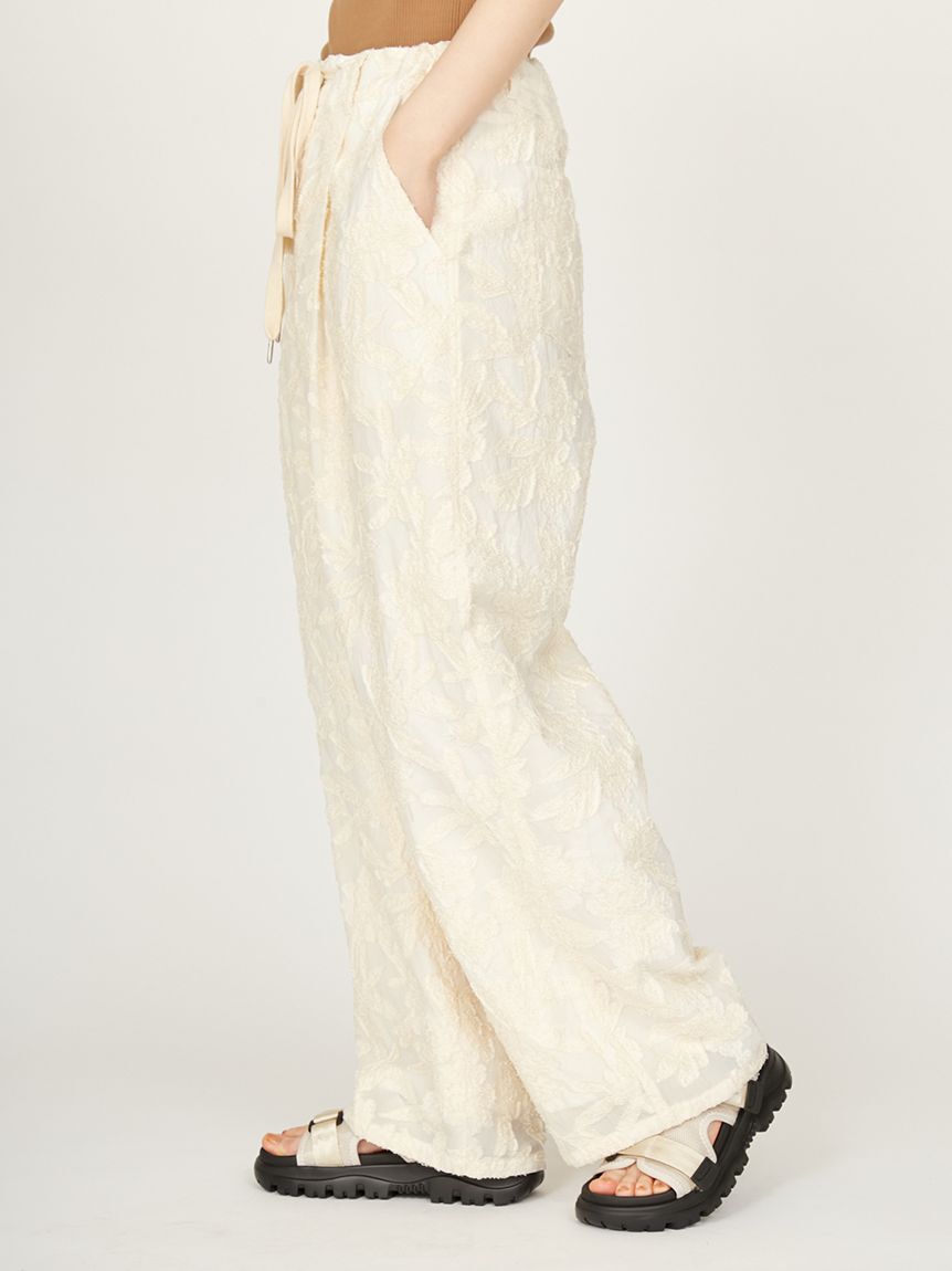 emmi atelier「ウエストギャザーワイドパンツ」|チノ|