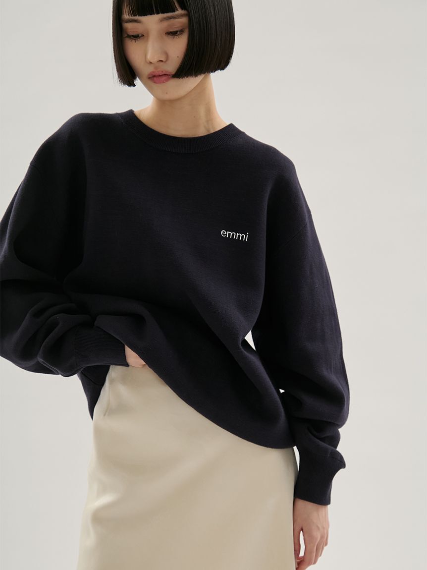 emmi atelier「emmiロゴミラノリブトップス」|ニット・セーター|