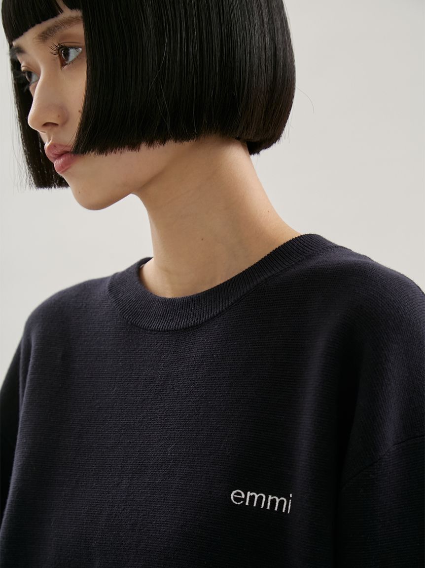 emmi atelier「emmiロゴミラノリブトップス」|ニット・セーター|