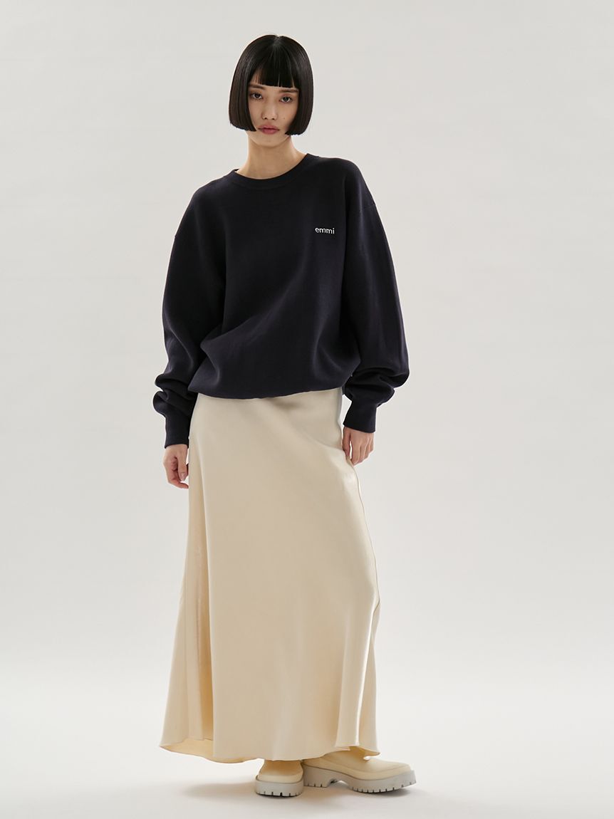 emmi atelier「emmiロゴミラノリブトップス」|ニット・セーター|