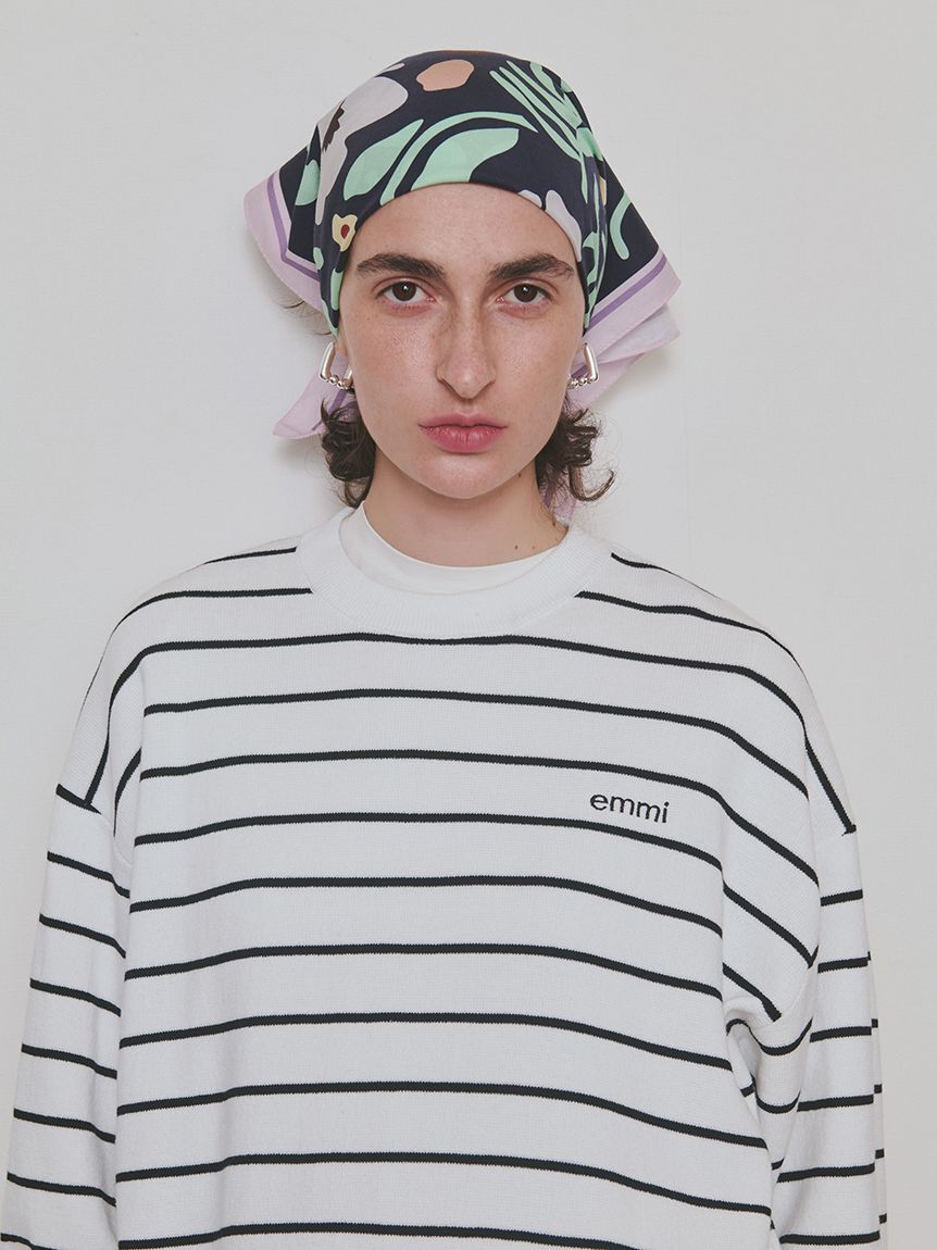 emmi atelier「emmiロゴミラノリブトップス」|ニット・セーター|BORDER