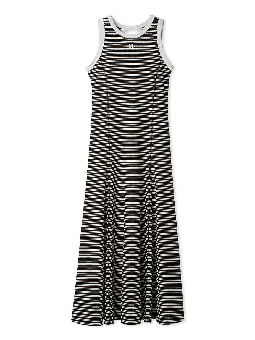 FURFUR「ロゴ刺繍ボーダーワンピース」|ワンピース|BLK