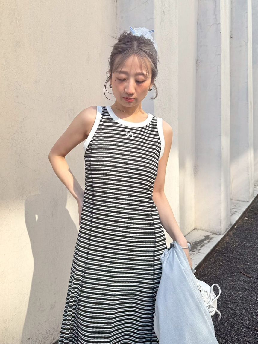 FURFUR「ロゴ刺繍ボーダーワンピース」|ワンピース|