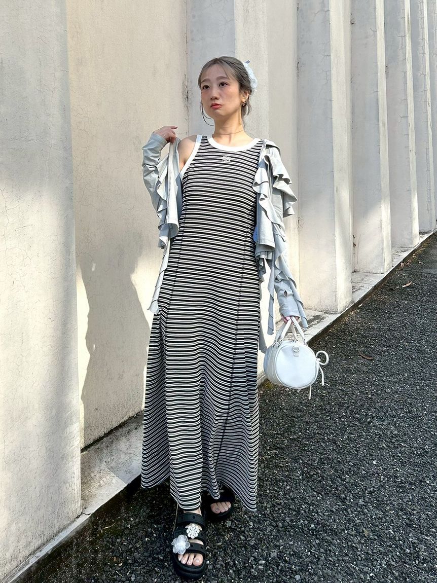 FURFUR「ロゴ刺繍ボーダーワンピース」|ワンピース|