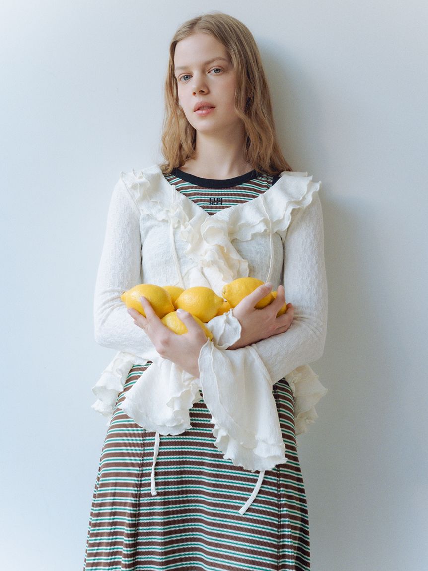 FURFUR「ロゴ刺繍ボーダーワンピース」|ワンピース|