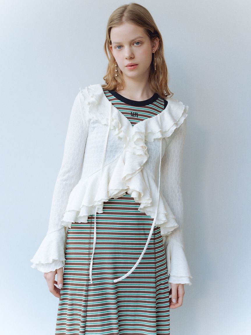 FURFUR「ロゴ刺繍ボーダーワンピース」|ワンピース|