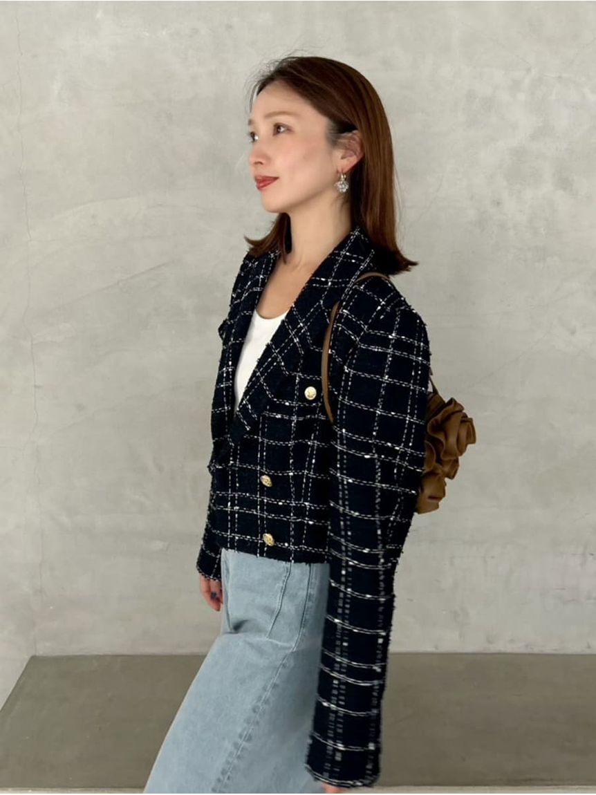 SNIDEL「バリエツイードジャケット」|テーラードジャケット|