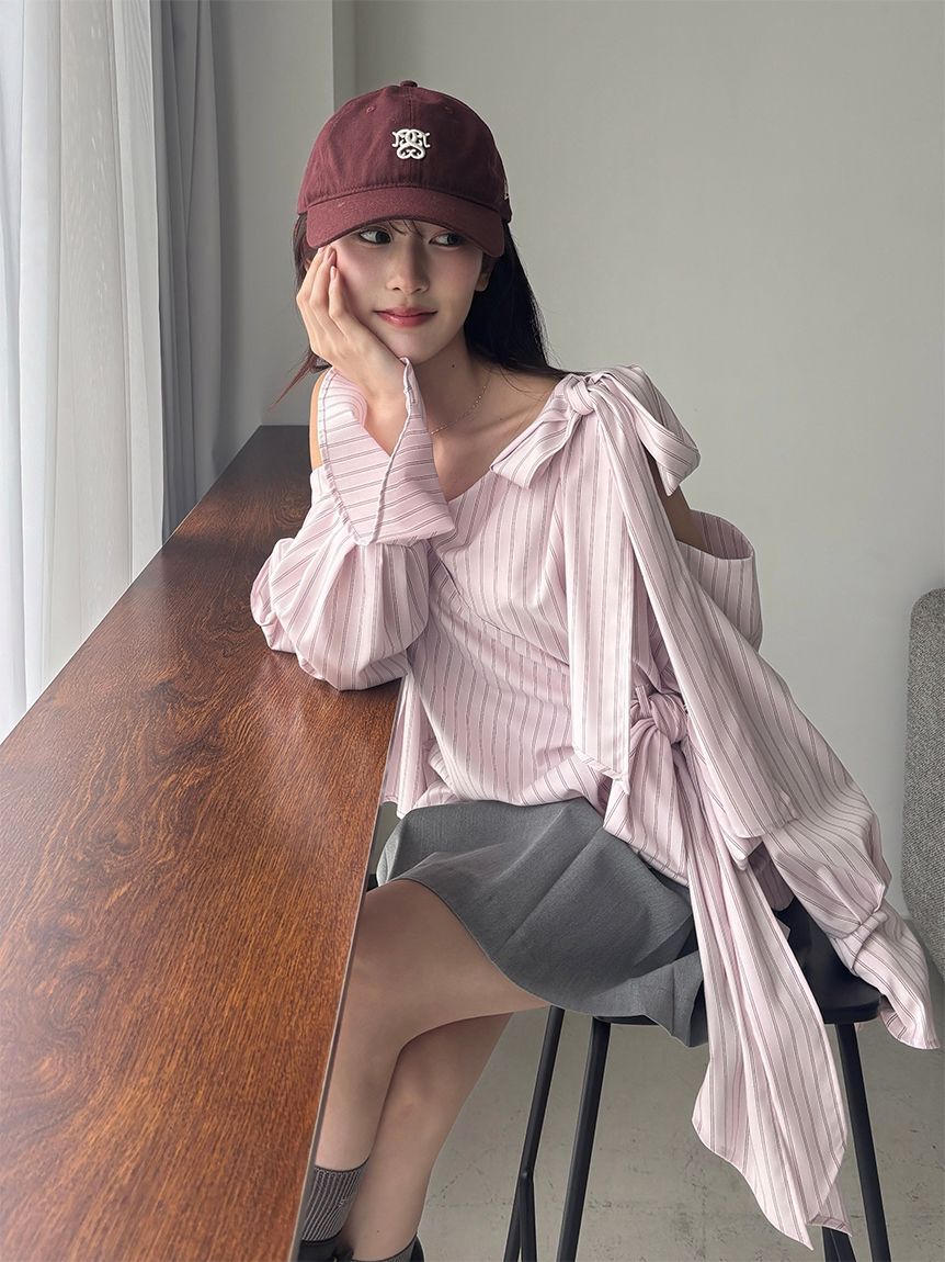 SNIDEL「リボンデザインブラウス」|シャツ・ブラウス|STRIPE