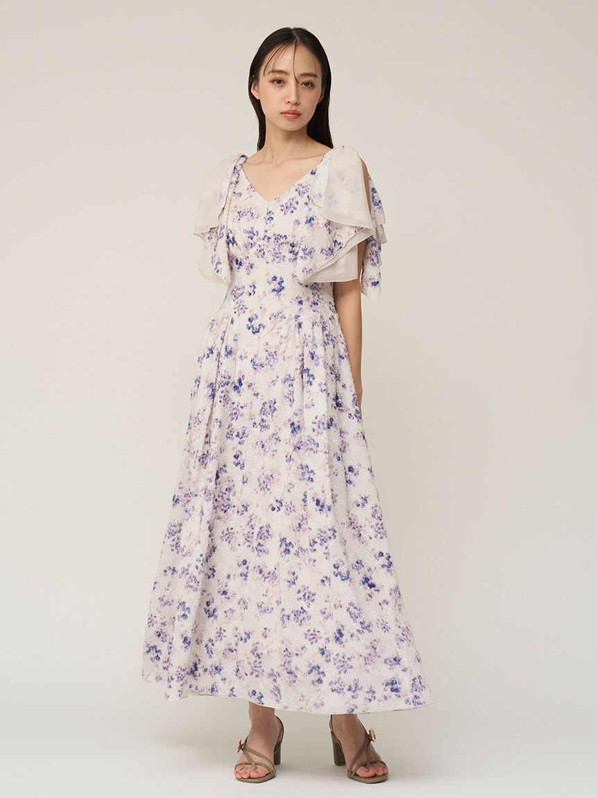 SNIDEL「リボンジャガードワンピース」|ワンピース|