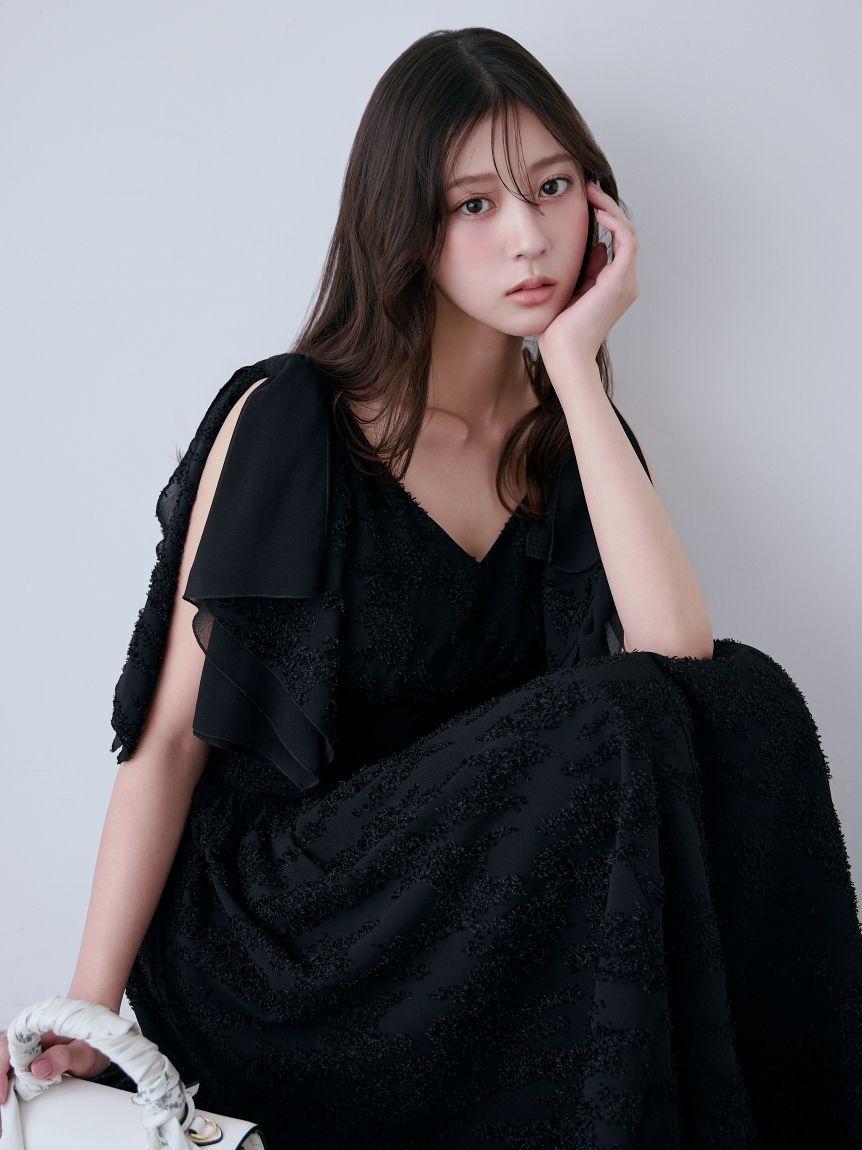 SNIDEL「リボンジャガードワンピース」|ワンピース|