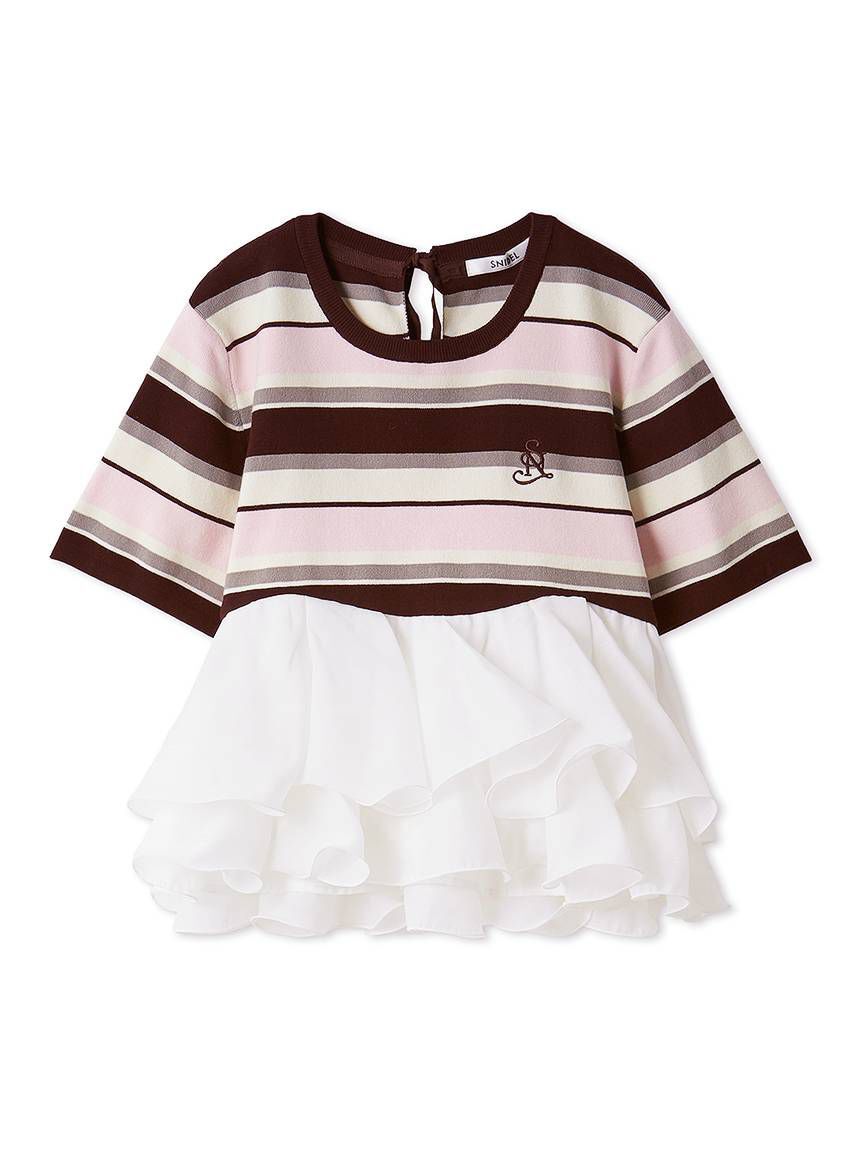 SNIDEL「【WEB限定カラーあり】ボリュームペプラムドッキングカットプルオーバー」|Tシャツ・カットソー|PNK