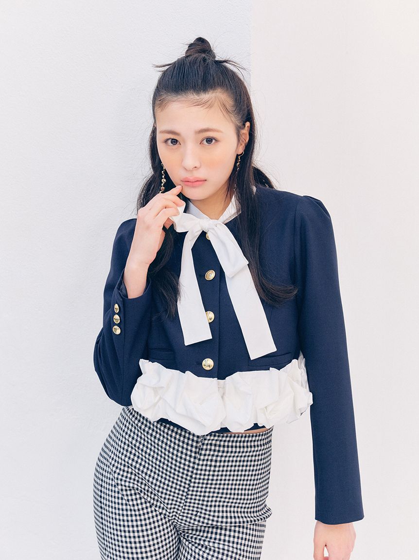 LILY BROWN「【限定カラー】3wayバブルヘムボウタイジャケット」|ノーカラージャケット|