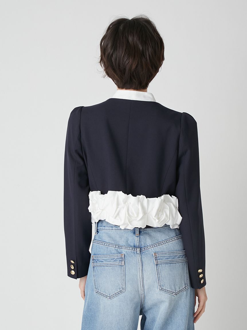 LILY BROWN「【限定カラー】3wayバブルヘムボウタイジャケット」|ノーカラージャケット|