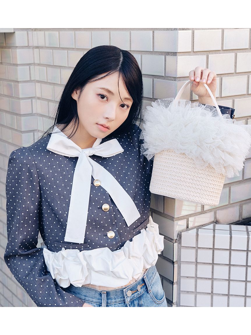 LILY BROWN「【限定カラー】3wayバブルヘムボウタイジャケット」|ノーカラージャケット|