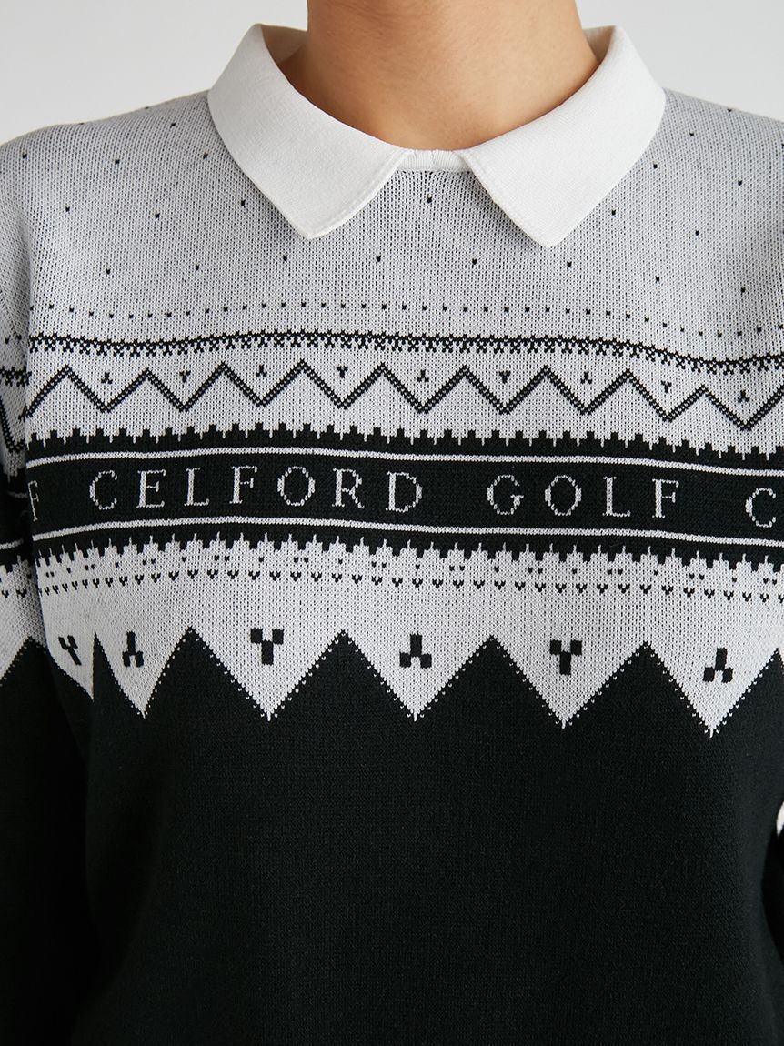 CELFORD「【CELFORD GOLF】　ロゴジャガードニットプルオーバー」|その他|