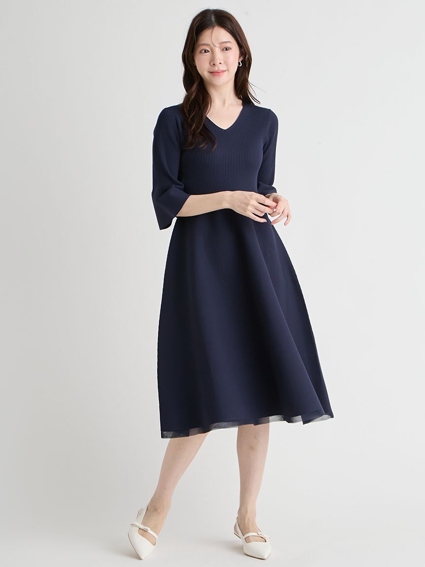 CELFORD「【洗える】ベルスリーブホールガーメントワンピース」|ワンピース|