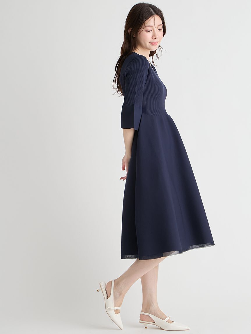 CELFORD「【洗える】ベルスリーブホールガーメントワンピース」|ワンピース|