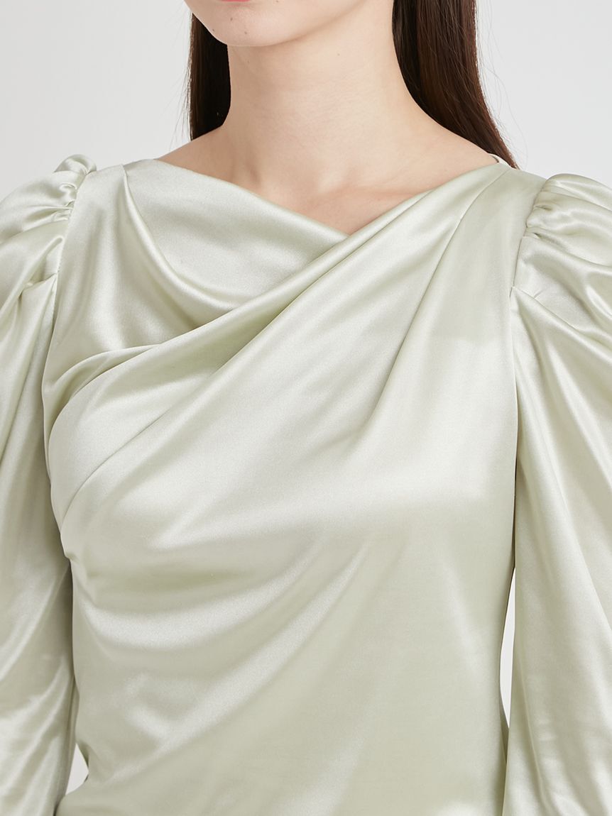 CELFORD「【洗える】カシュクールグロッシーカットトップス」|Tシャツ・カットソー|