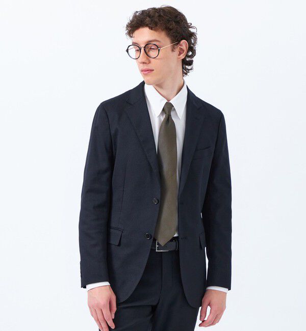 MACKINTOSH PHILOSOPHY「【25年春夏モデル】トロッター ジャケット #000（ナンバーゼロ）バーズアイストレッチ リサイクル」|テーラードジャケット|ブラック