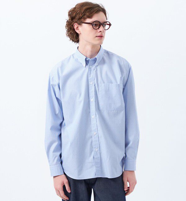 MACKINTOSH PHILOSOPHY「オーバーサイズ 長袖ボタンダウンシャツ 無地/ストライプ」|シャツ・ブラウス|ストライプ