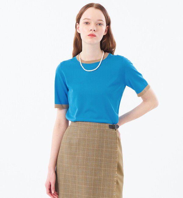 MACKINTOSH PHILOSOPHY「リネンミックスバイカラーニット」|ニット・セーター|ブルー