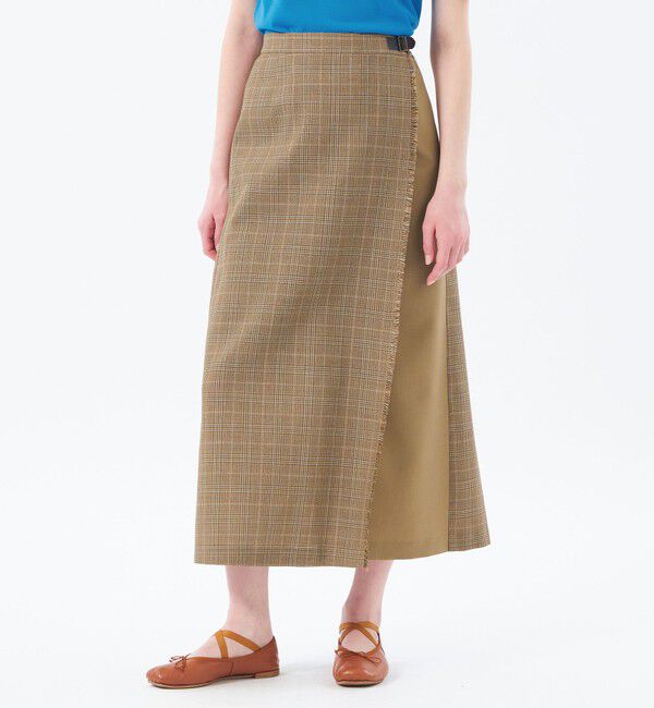 MACKINTOSH PHILOSOPHY「バスケットチェックサイドベルトスカート」|スカート|キャメル