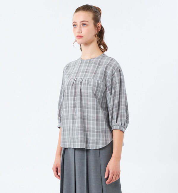 MACKINTOSH PHILOSOPHY「フロントギャザーチェックブラウス」|シャツ・ブラウス|