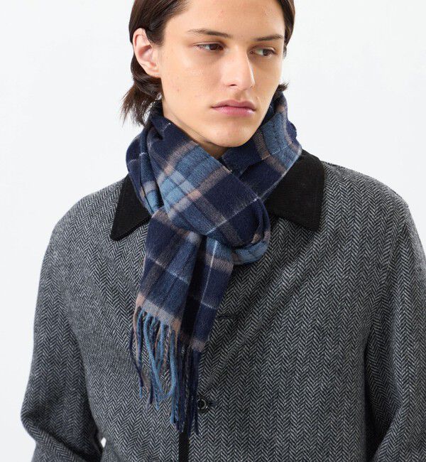 MACKINTOSH PHILOSOPHY「ウール ブリティッシュチェックマフラー」|マフラー|ブルー