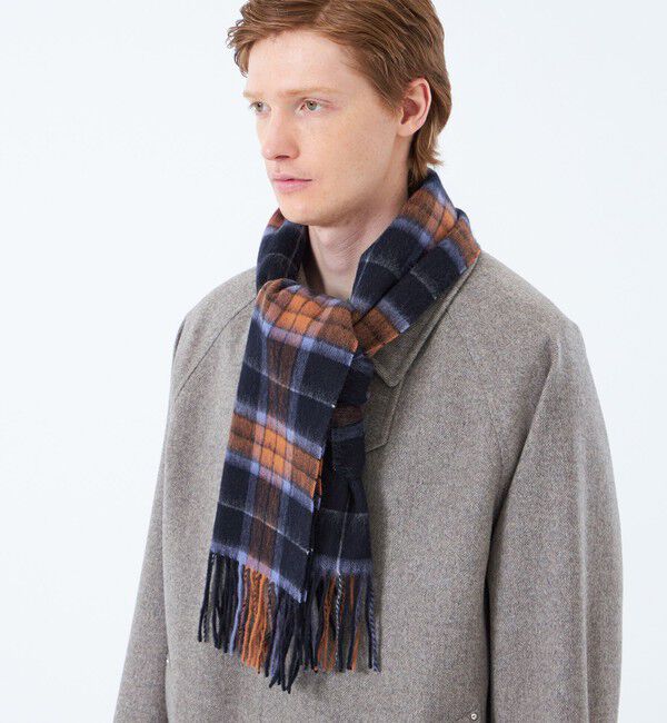 MACKINTOSH PHILOSOPHY「ウール ブリティッシュチェックマフラー」|マフラー|ネイビー