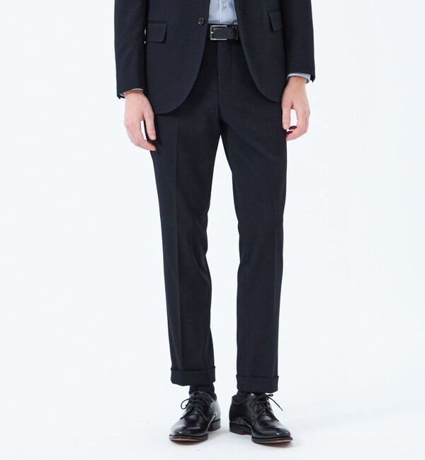 MACKINTOSH PHILOSOPHY「トロッター トラウザーズ#051 ストレッチドビー/千鳥」|スラックス|ネイビー