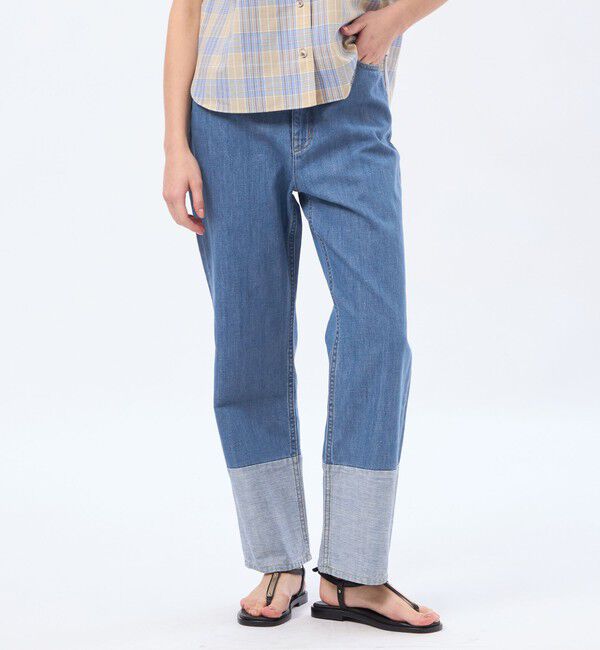 MACKINTOSH PHILOSOPHY「コットンリネンカラーブロックデニム」|デニム|ライトブルー