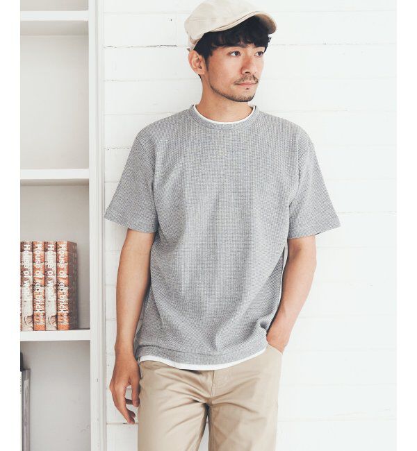 ikka「ワッフルフェイクＴ」|Tシャツ・カットソー|グレイ