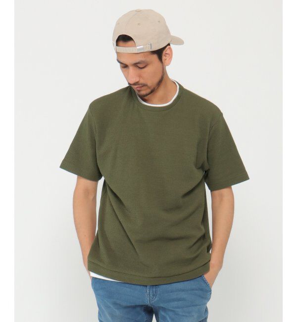 ikka「ワッフルフェイクＴ」|Tシャツ・カットソー|オリーブ