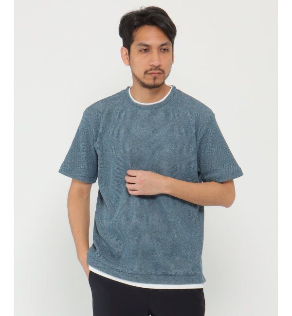 ikka「ワッフルフェイクＴ」|Tシャツ・カットソー|ブルー