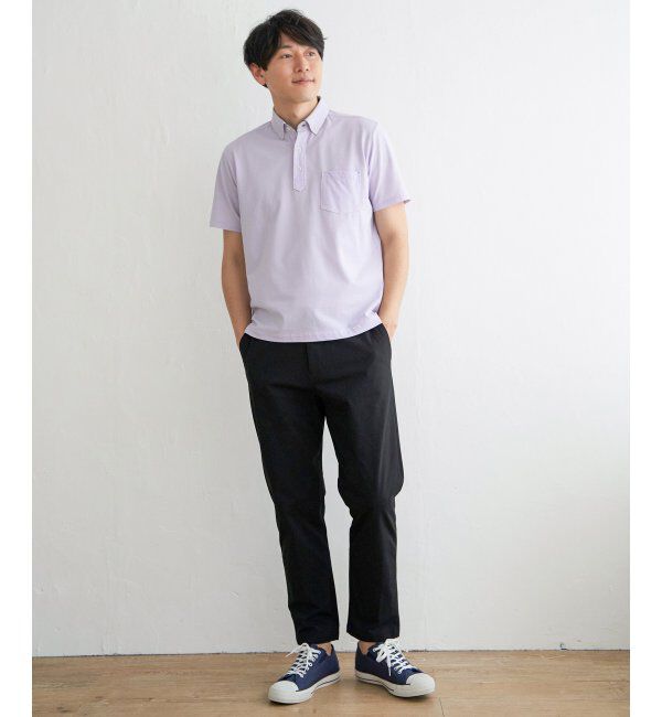 IKKA LOUNGE「【吸水速乾／イージーケア】アーバンドライボタンダウンポロシャツ」|Tシャツ・カットソー|