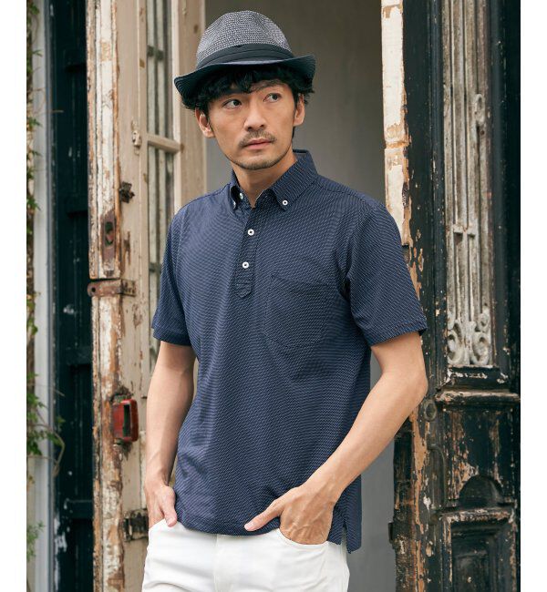 IKKA LOUNGE「【吸水速乾／イージーケア】アーバンドライボタンダウンポロシャツ」|Tシャツ・カットソー|