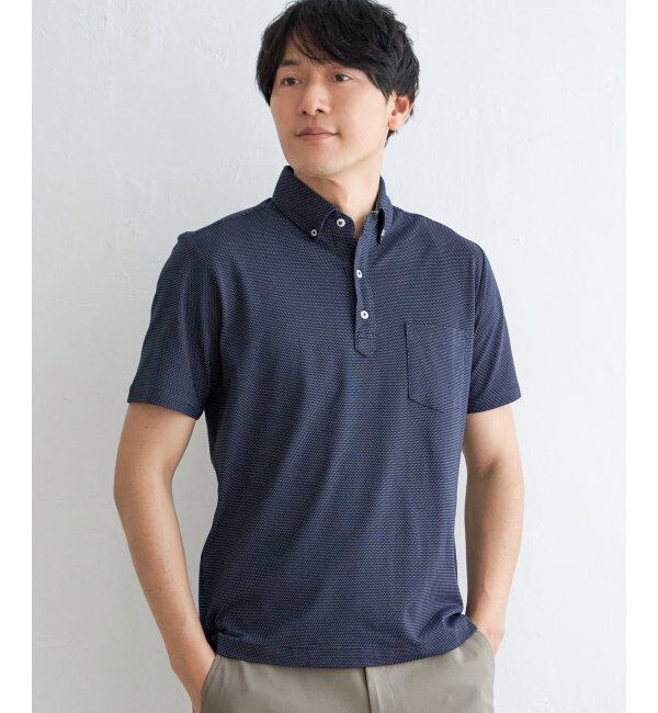 IKKA LOUNGE「【吸水速乾／イージーケア】アーバンドライボタンダウンポロシャツ」|Tシャツ・カットソー|