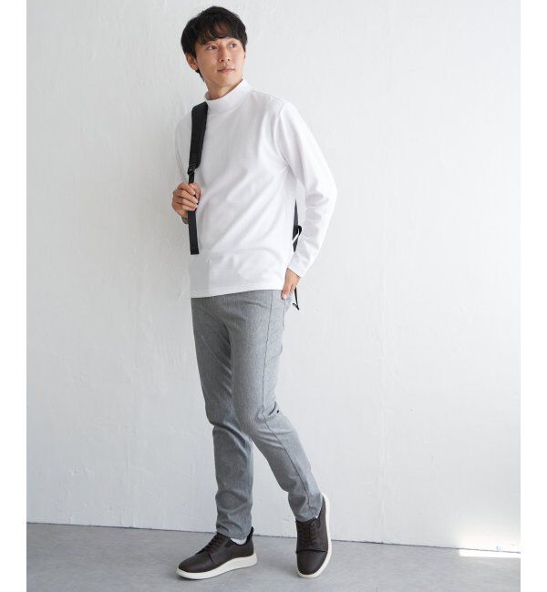 IKKA LOUNGE「ポンチモックネックロンTシャツ」|Tシャツ・カットソー|