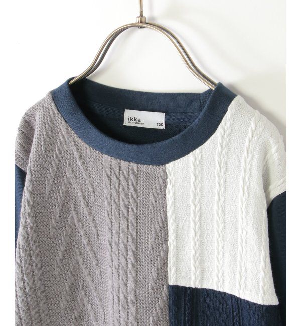 ikka kids「ニットソーブロックストレーナー（120~160cm）」|Tシャツ・カットソー|