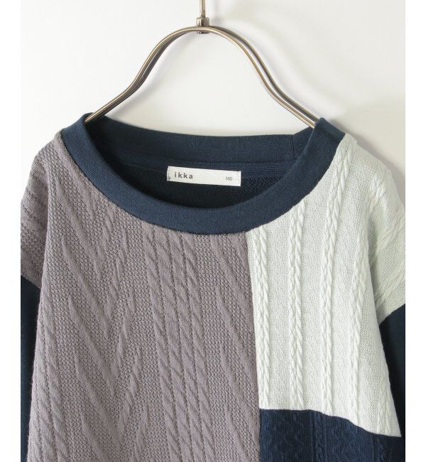 ikka kids「ニットソーブロックストレーナー（120~160cm）」|Tシャツ・カットソー|