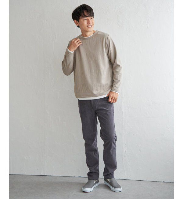 ikka「フクレジャカードクルーネックレイヤード」|パーカー|