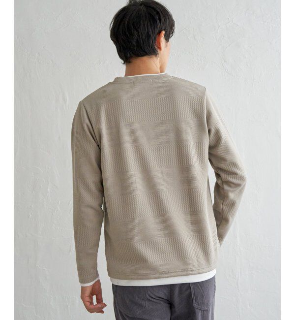 ikka「フクレジャカードクルーネックレイヤード」|パーカー|